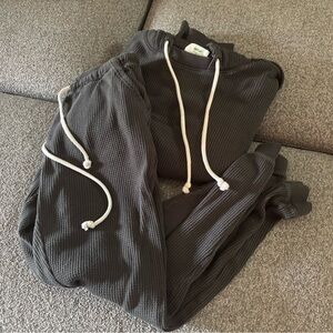 Aerie Oversized Waffle Knit Sweatshirt + Joggers Lounge Set